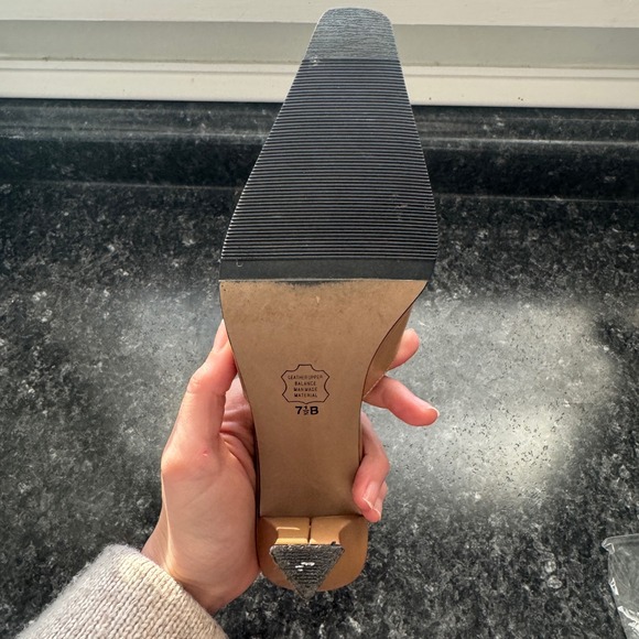 Sacha Too Women Tan Leather Pointed Toe Lace Up Mule Heels Size 7.5B - Picture 9 of 10